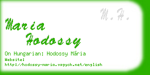 maria hodossy business card